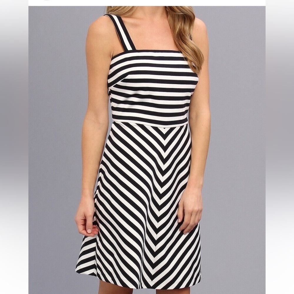 MICHAEL Kors Miter Stripe Ponte Fit and Flare Dress